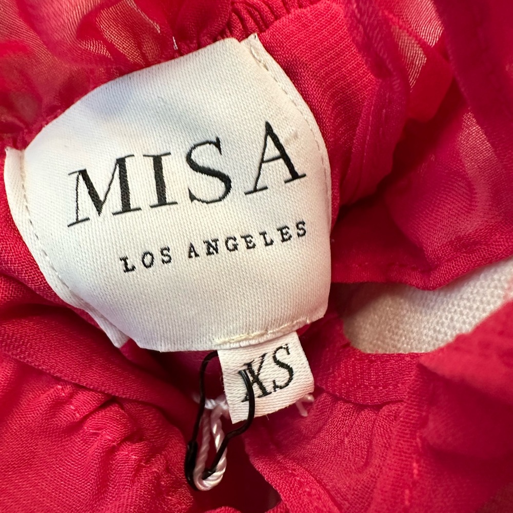 Misa Los Angeles Elegant Pink Fuchsia Off-Shoulder Maxi Dress Size XS NWT $425 - Picture 8 of 8